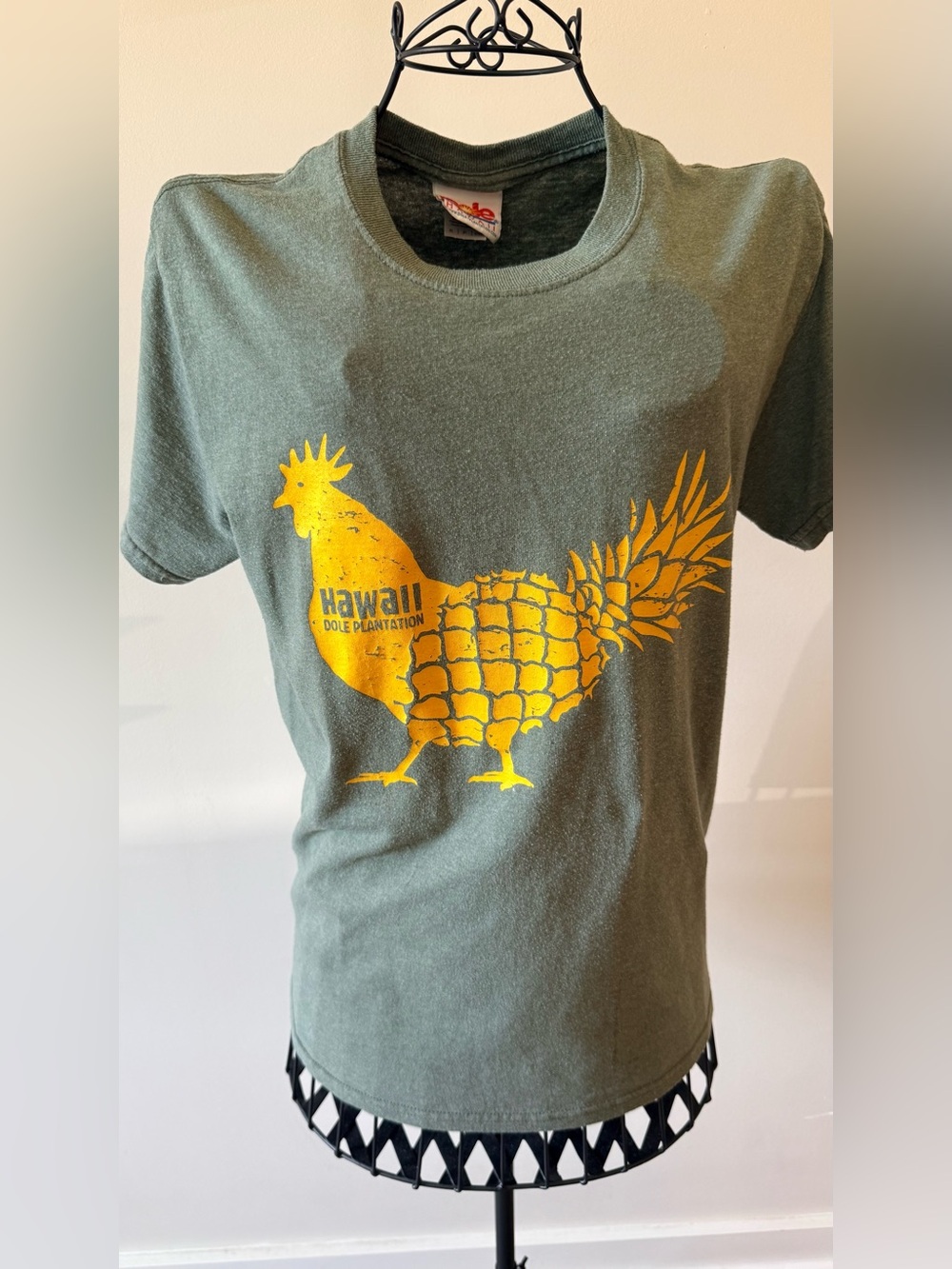 Dole Hawaii - Pineapple Rooster Graphic T-Shirt - S - Heather Green